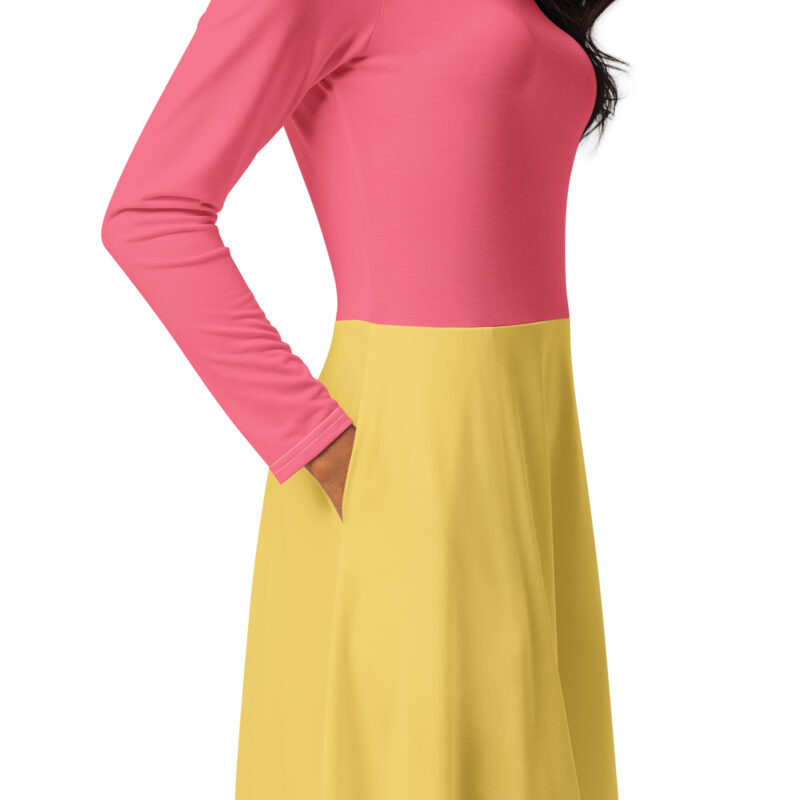 All-over print long sleeve midi dress - Image 6