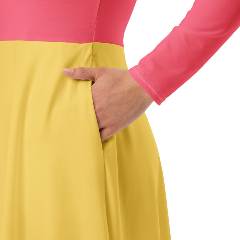 All-over print long sleeve midi dress - Image 5